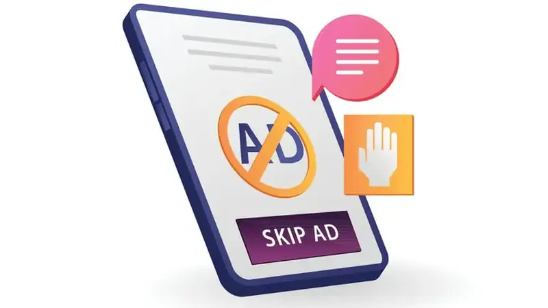 Phone with ads blocked